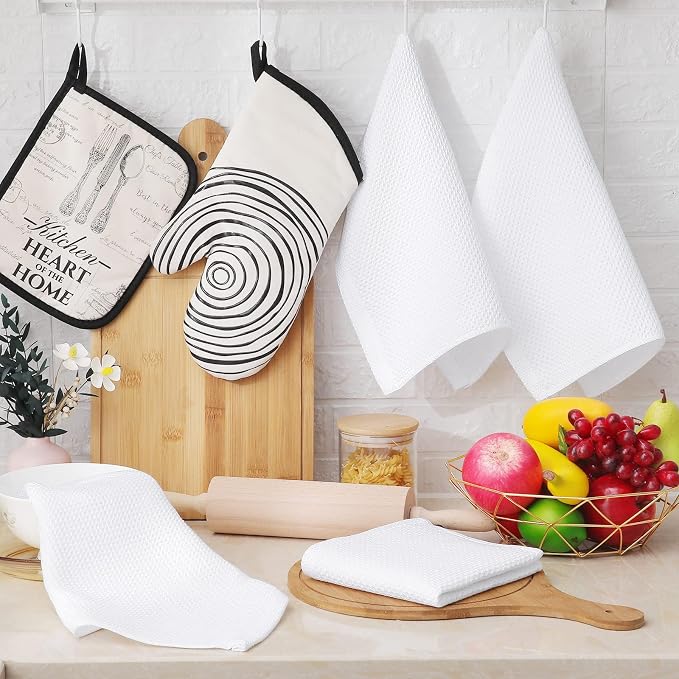 Homaxy 100% Cotton Waffle Weave Kitchen Dish Cloths 12-Pack, Ultra Soft - Image 6