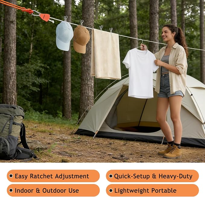 33FT Retractable Clothesline Outdoor - Image 4