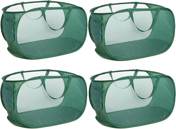 4 Pack Collapsible Laundry Baskets, Foldable Laundry Basket by Bemkoo