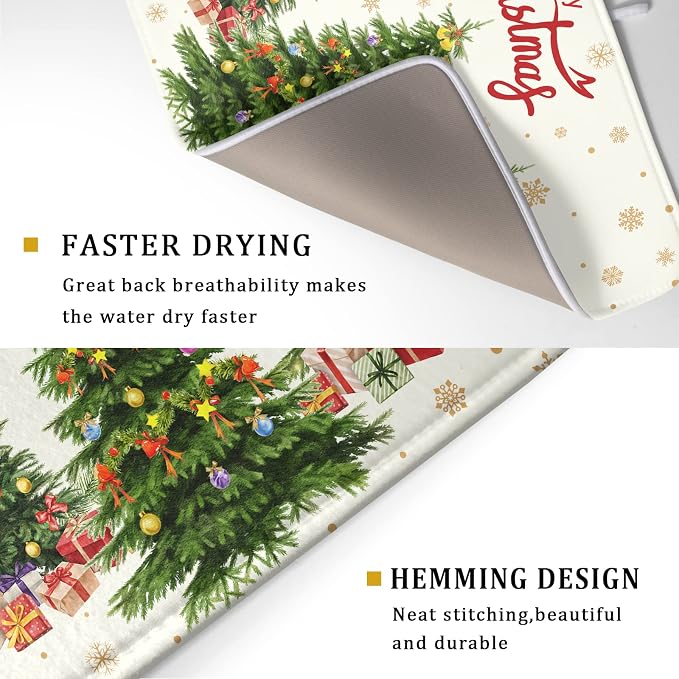 Kawani Christmas Tree Dish Drying Mat 18x24 - Image 3
