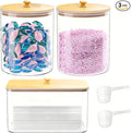 2+1 Pack Glass Laundry Pods Container & Acrylic Dryer Sheet Holder, Powder by Unknown