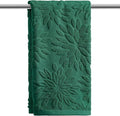 Artoid Mode 1 Pc Dark Green 3D Dahlia Floral Jacquard Hand Towels by ArtoidMode