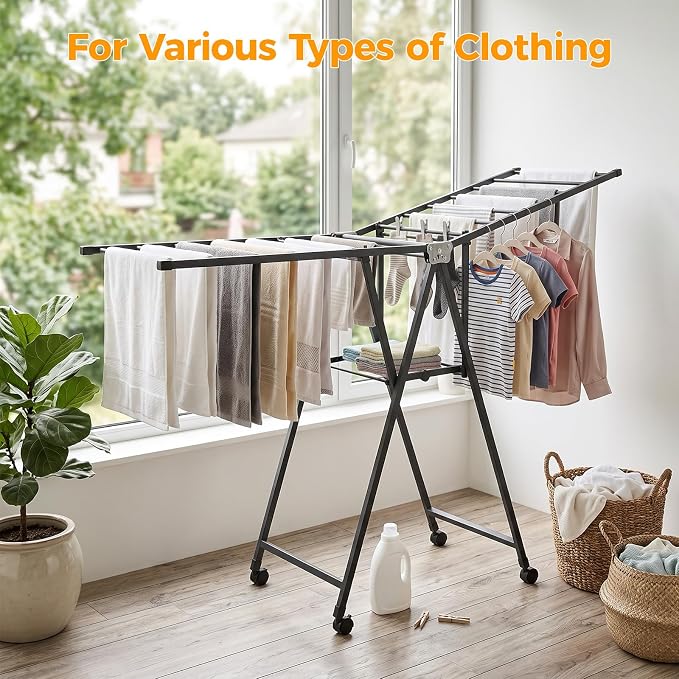 Clothes Rack, 2-Tier Drying Hanger, - Image 3