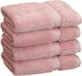 SUPERIOR Egyptian Cotton Plush & Absorbent, Hand Towel Set of 4, Tea Rose | by SUPERIOR
