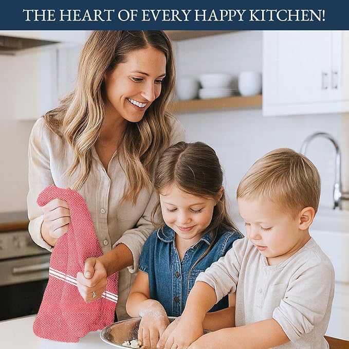 LANE LINEN Dish Drying Towels 100% Cotton Absorbent Lint-Free 6 Pack - Image 3