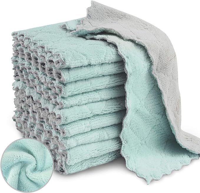 Bessrung 20 Pack Kitchen Dish Cloths Absorbent Microfiber Cleaning Cloth by Bessrung