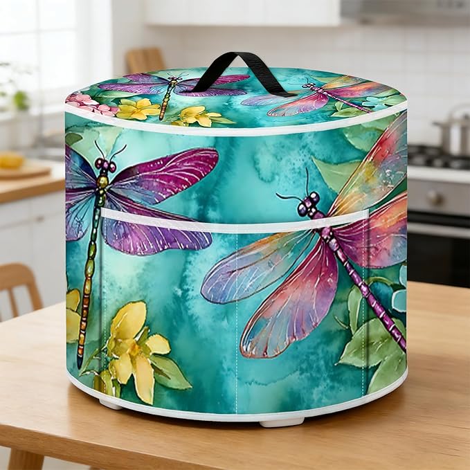 Rice Cooker Cover, Dust Cover for Kitchen Appliances with Handle and Storage Pocket, Easy to Clean Kitchen Decor Gift, Fits 3-6-8 Quart Instant Pot, Slow Cooker and Air Fryer