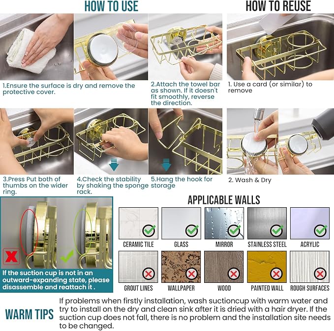 TAILI 4-in-1 Sponge Holder for Kitchen Sink - Image 8