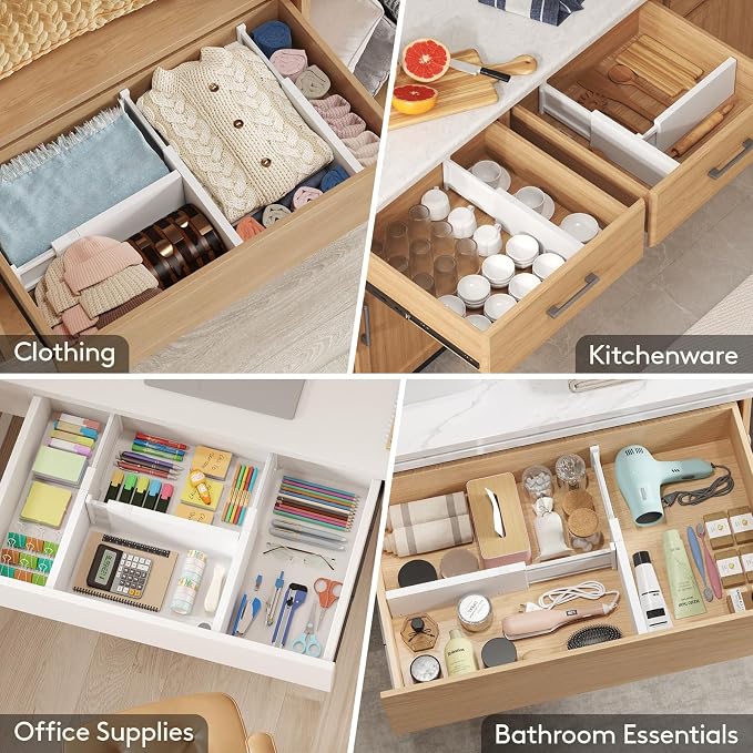 Lifewit 5" Tall Upgrade Drawer Dividers, Adjustable Deep Drawer Organizer | 16 - Image 8