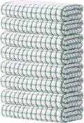 Kitinjoy Cotton 8 Pack Terry Kitchen Towels, Grass Green by Kitinjoy