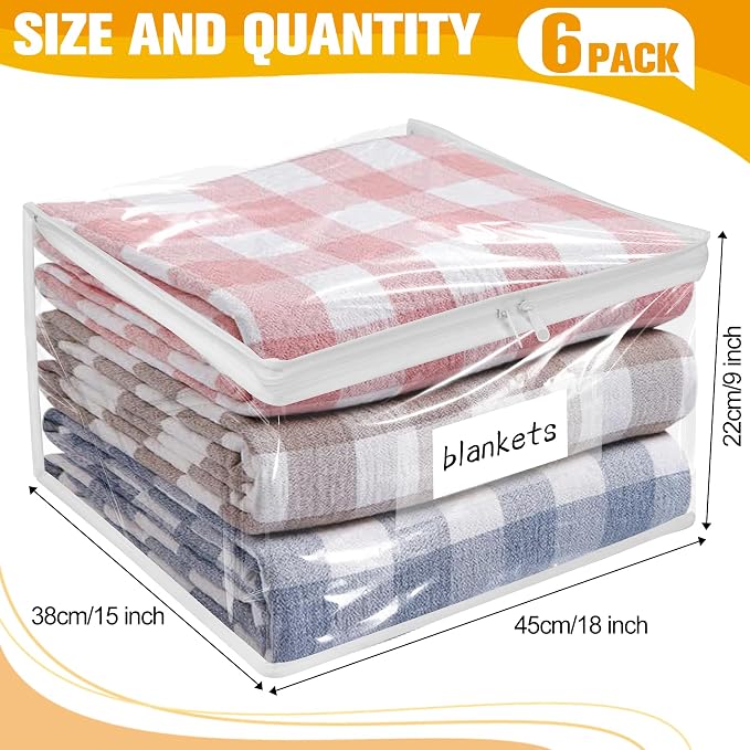 Plastic Storage Bags with Easy-Glide Zipper, Durable Clear Vinyl Zippered - Image 3