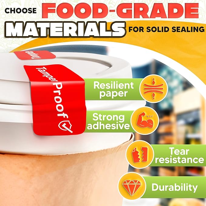 500-Pack Tamper Proof Stickers 1x3 – Strong Adhesive for Tamper Detection and Package Protection | Durable, Easy-to-Apply Labels for Sealing Boxes, Containers, Envelopes, Documents and Other Surfaces