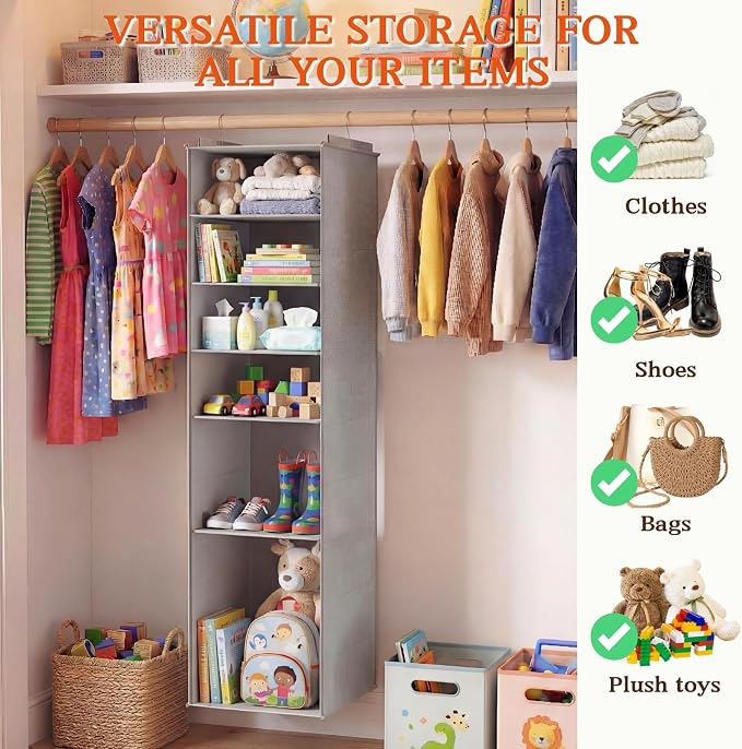 Hanging Shoe Organizer for Closet, 8 Tier Extra Wide Closet Shoe Organizer | - Image 6