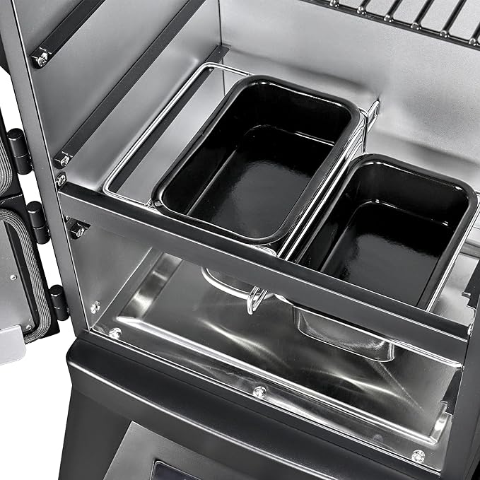 Digital Electric Smoker with Cover, LED Display Build in Meat Probe Large Capacity BBQ Smokers, 4 Racks Smoke More with 633 sq in Cooking Area
