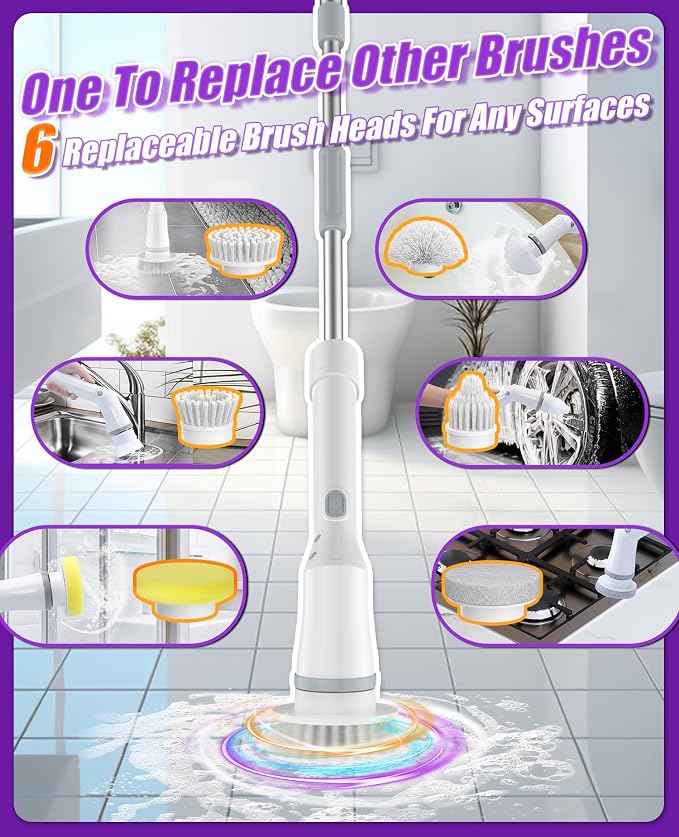 6-in-1 Cordless Electric Spin Scrubber - Image 4
