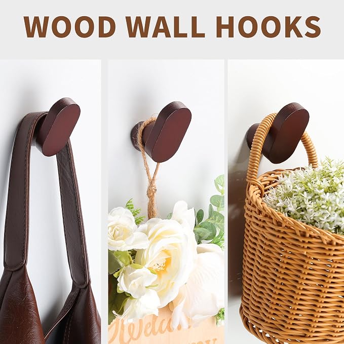 Screw-In Foot Shape Wall Hooks—Solid Beech Wood, PU Water-Resistant Coating | 4 - Image 4