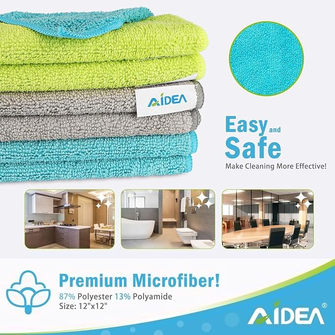 AIDEA Microfiber Cleaning Cloth-150PK, Microfiber Towels - Image 2