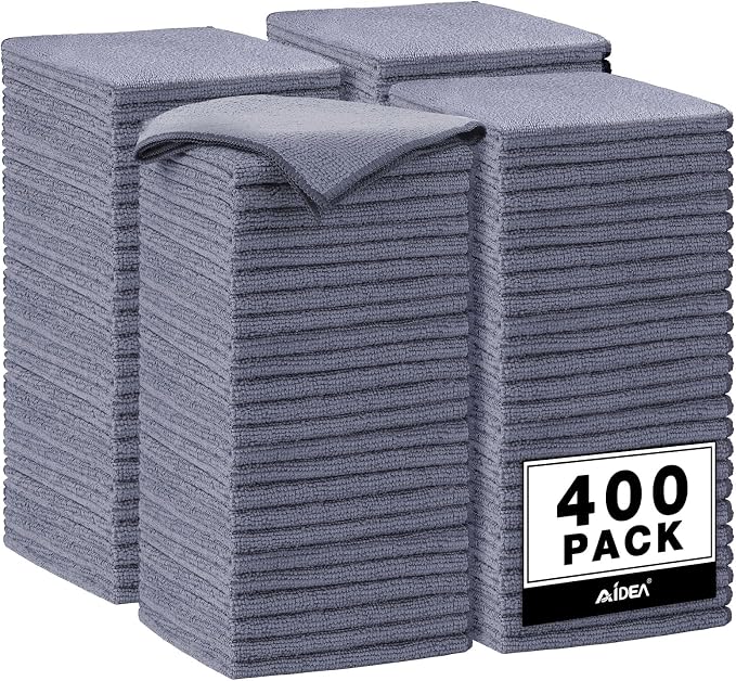 AIDEA Microfiber Cleaning Cloth Grey, Microfiber Towels 12×12" | Shop Towels by AIDEAHOME
