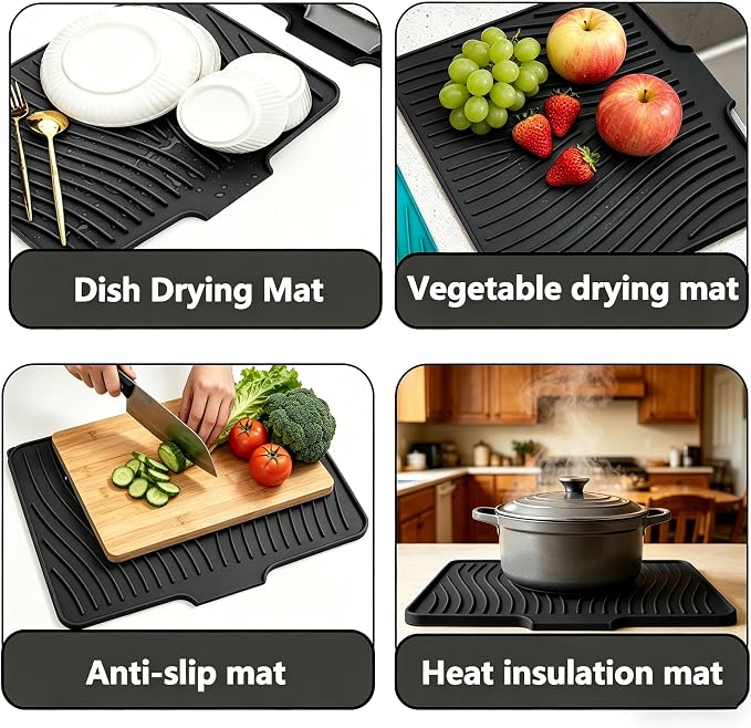 Silicone Dish Drying Mat, 19.7"*17" Dish Drying Pad, Kitchen Accessories - Image 6
