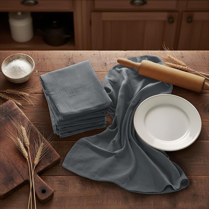 Utopia Kitchen Light Grey Flour Sack Towels 100% Cotton | Tea Towels - Image 6