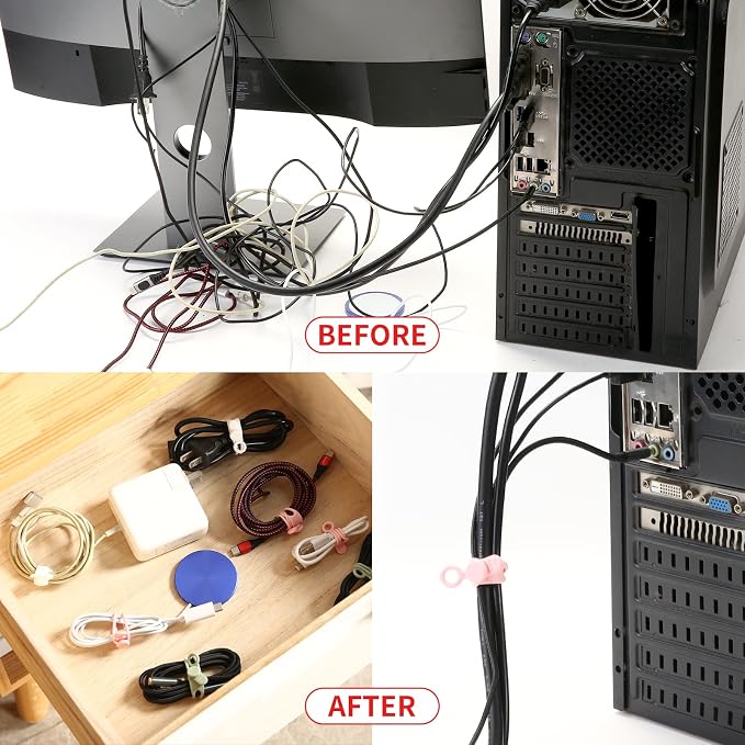 UMUST Silicone Cable Straps, School | Reusable Cord Ties, Cable Strap Tie - Image 5