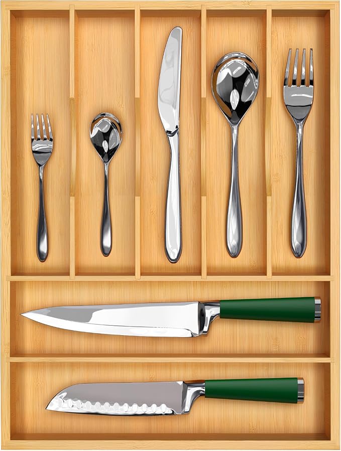 ROYAL CRAFT WOOD Luxury Bamboo Utensil Rack and Silverware Organizer, Kitchen by ROYALCRAFTWOOD