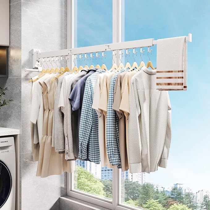 ZdwCyl Clothes Drying Rack, Laundry Drying Rack Wall Mount, Wall Mounted - Image 4