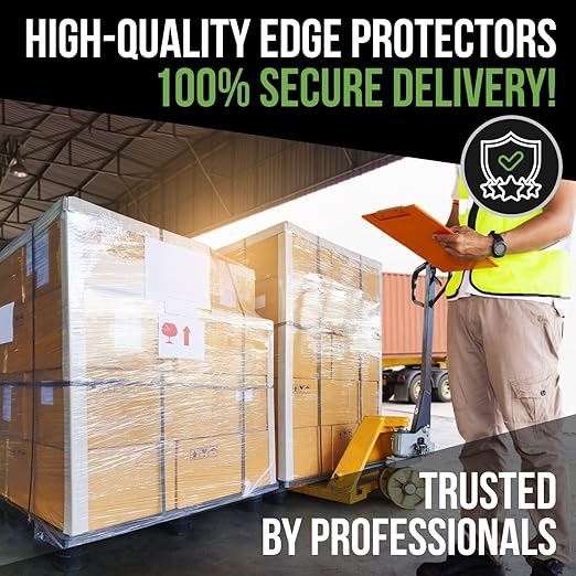 Extra-Wide 48" x 3" x 3" Reinforced Cardboard Edge Protectors (Pack of 12) – 0.16" Standard-Duty Thickness – Cardboard Edge Protectors for Shipping – American Quality Pallet Edge Protector
