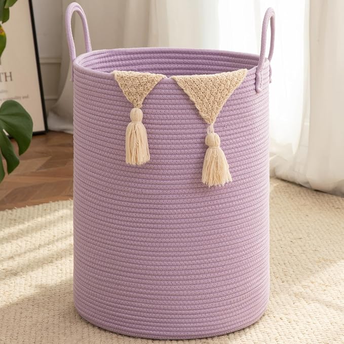 OIAHOMY 60L Nursery Hamper Laundry Basket Laundry Hamper Purple by MasterofSpaceOptimization