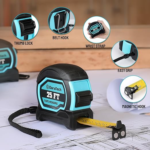 DURATECH 25FT Magnetic Double-Sided Tape Measure, Easy Read Measuring Tape - Image 2
