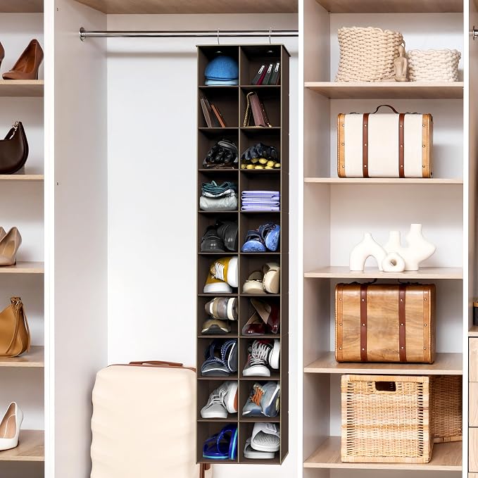 Simple Houseware 20 Section Shelves Hanging Shoes Organizer, 10 Tier, Holds Up - Image 2