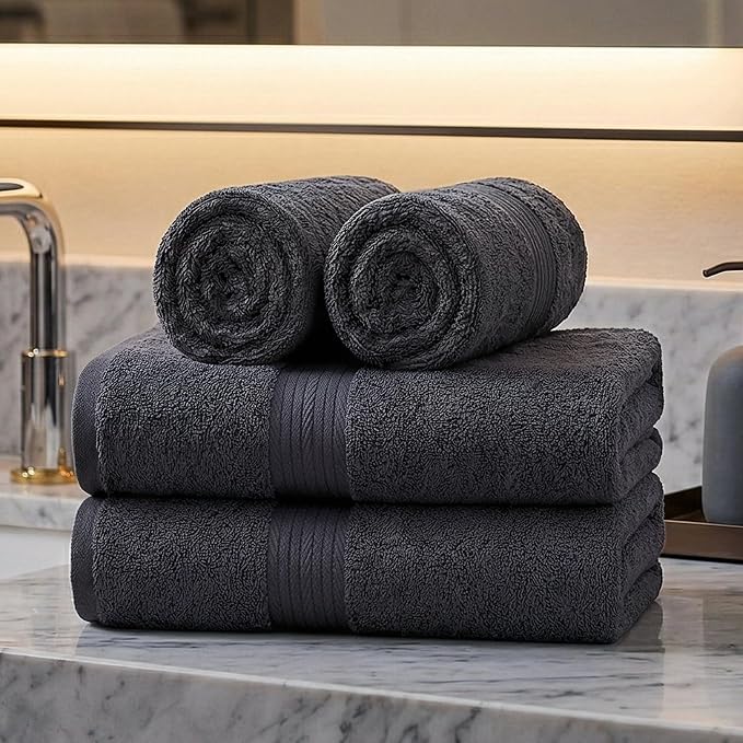 Ample Decor 100% Cotton Hand Towels 18x28 Inches, 600 GSM, Soft & Absorbent - Image 2