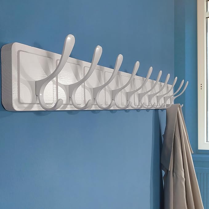 SKOLOO Scandi-Style Wooden Carved-Block Coat Hook, Wall Coat Hanger - Image 5
