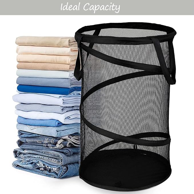 BATTOO Collapsible Laundry Basket Foldable Mesh Pop Up Hamper - Image 3