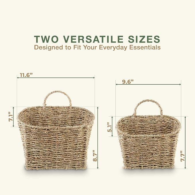 84ECO Set of 2 Seagrass Hanging Baskets - Image 7