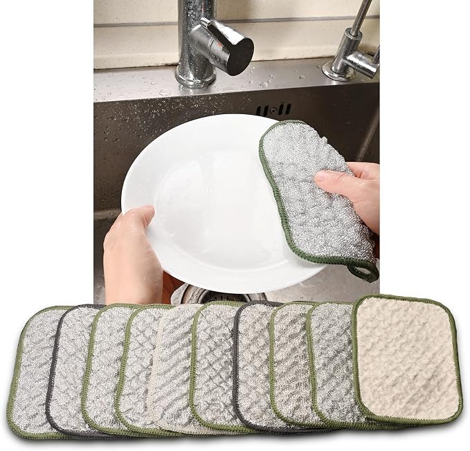 Silver Microfiber Scrubbing Pads, Non-Scratch by Unknown