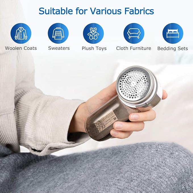 BEAUTURAL Fabric Shaver and Lint Remover, Portable Sweater Defuzzer | Battery - Image 6