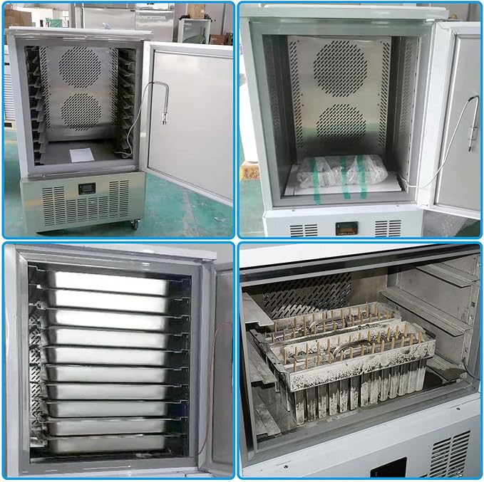 Kolice Commercial Heavy Duty 110V 60HZ 10 Trays Blast Chiller,Chest Freezer,Blast Freezer -40°F~+37.4°F,1200W for Dough,Fresh Meat,Chicken,Sea Food in Hotels,Bars,Cafes,Restaurant,Canteens