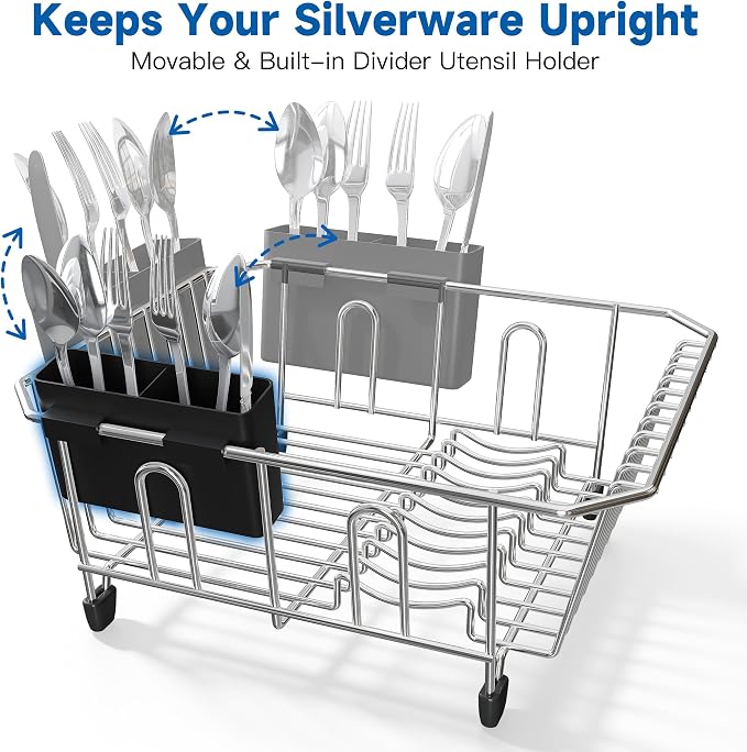JASIWAY in Sink Dish Drying Rack, Stainless Steel Small Dish Drainer | Perfect - Image 8