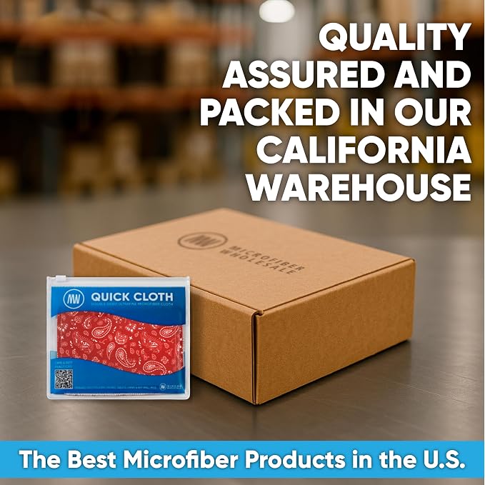 Microfiber Wholesale Quick Cloth Glasses Cleaning Cloth 8x8 Paisley Red | 1-Pack - Image 7