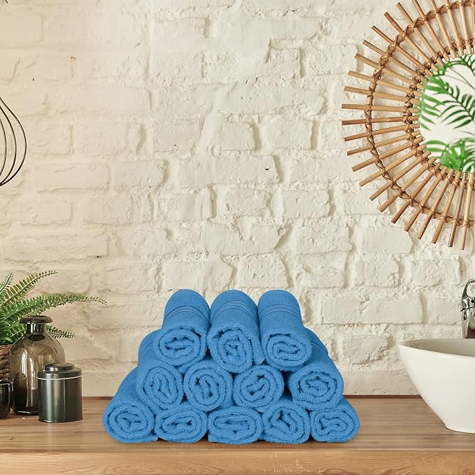 Utopia Towels 12 Pack Premium Wash Cloths, 12x12 in, Electric Blue | Highly - Image 7