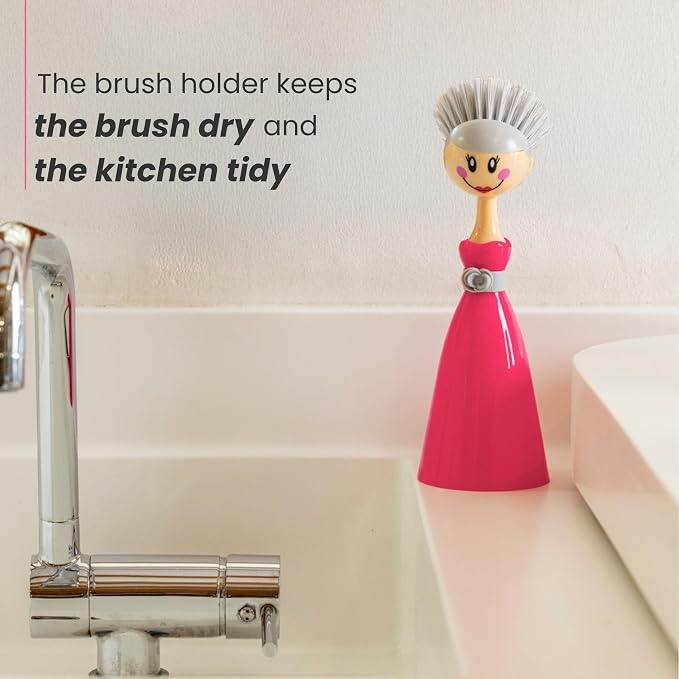 Vigar Dolls Dish Brush with Handle and Holder - Image 6