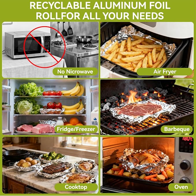 Aluminum Foil Roll, 12in x 350Sq Ft Aluminum Foil, Thick Strong Tin Foil - Image 4