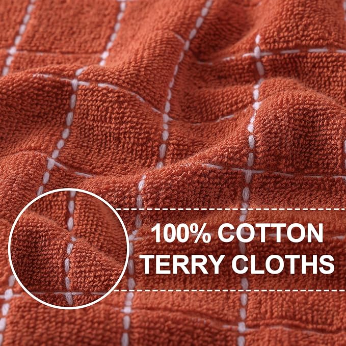Homaxy 100% Cotton Terry Kitchen Towels, 4 Pack - Image 2
