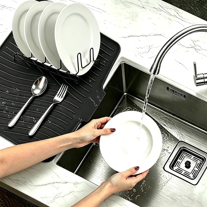 Silicone Dish Drying Mat, 19.7"*17" Dish Drying Pad, Kitchen Accessories - Image 5