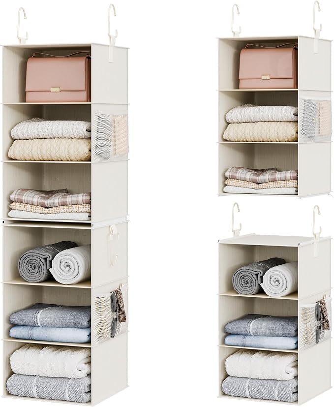 StorageWorks 6-Shelf Closet Organizers, Two 3-Shelf Separable Hanging Shelves by StorageWorks
