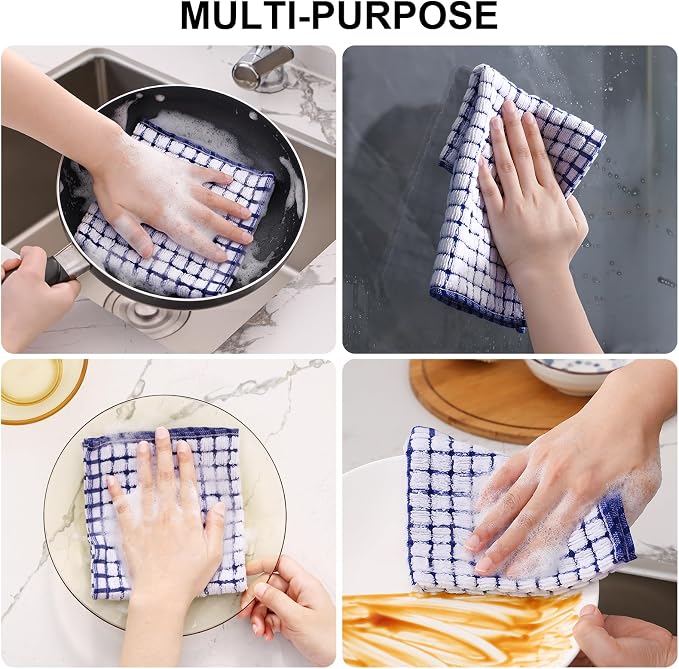 Kitinjoy Cotton 24 Pack Terry Kitchen Dish Cloths - Image 4
