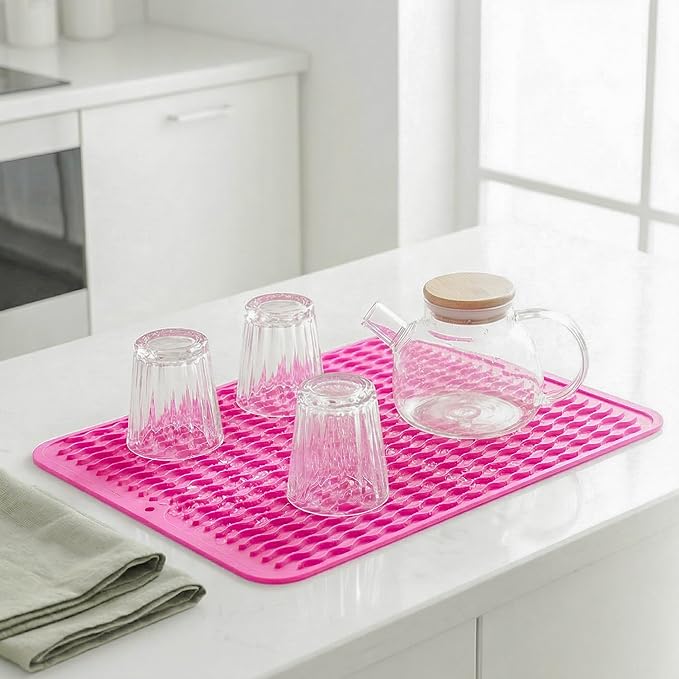 MicoYang Silicone Dish Drying Mat — Quick-Dry Ridges Counter & Sink Pad - Image 6