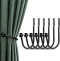 Curtain Holdbacks, Matte Black by Gobutend