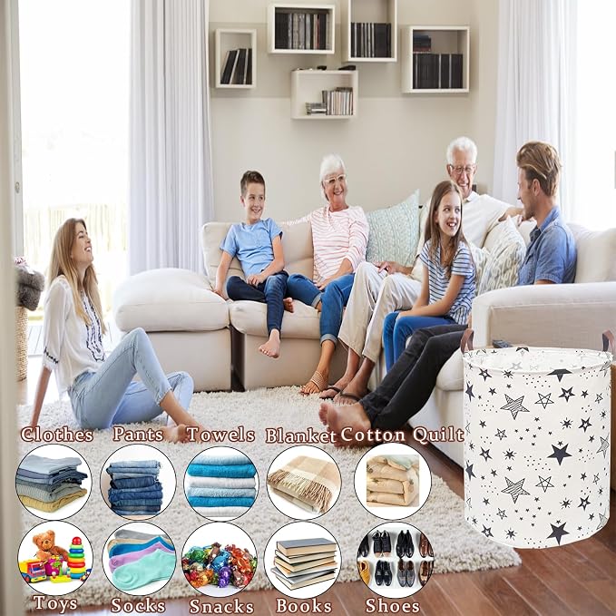Waterproof Laundry Hamper Collapsible Laundry Basket Leather Handle Laundry Bag - Image 5